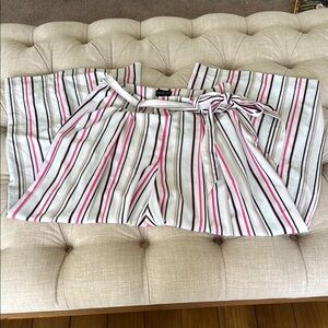 The Wide Leg Striped Wide-Leg Pants with Belt